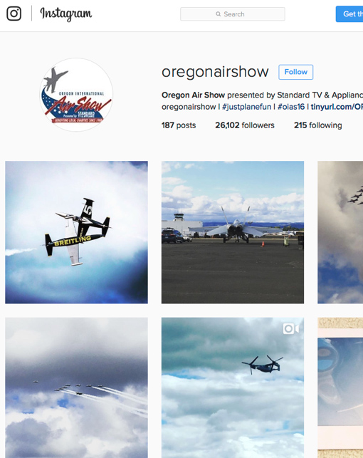 Example - Social Media Marketing for Oregon International Air Show