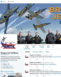 Oregon International Air Show - Facebook Page Example