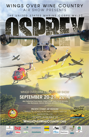 Herb Gillen Air Shows - Example Poster - Wings Over Wine Country - Osprey